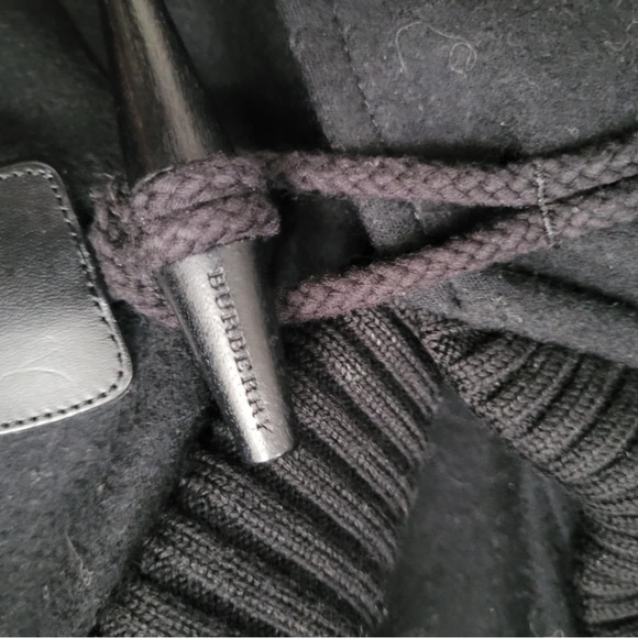 BURBERRY BRIT Toggle Front Black Wool Jacket Coat Knit Shawl US 38 EU - Picture 9 of 11